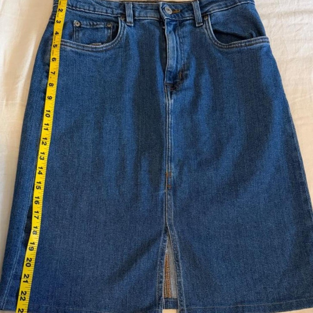 Steve Madden blue denim midi skirt